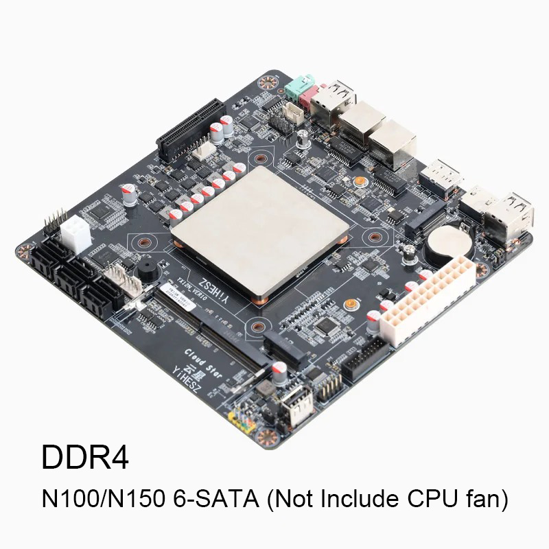 Nas Motherboard N100 6 Sata - 6 Bölmeli N100/N150 NAS Anakart DDR4