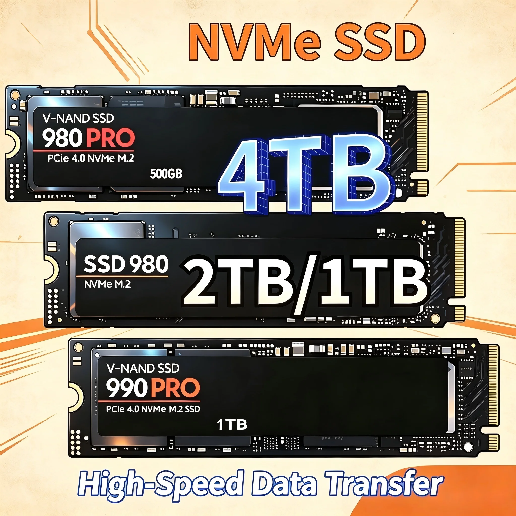 M.2 Nvme 4Tb Pcie 4.0 Ssd - Orijinal 980Pro 990Pro M.2 NVMe SSD