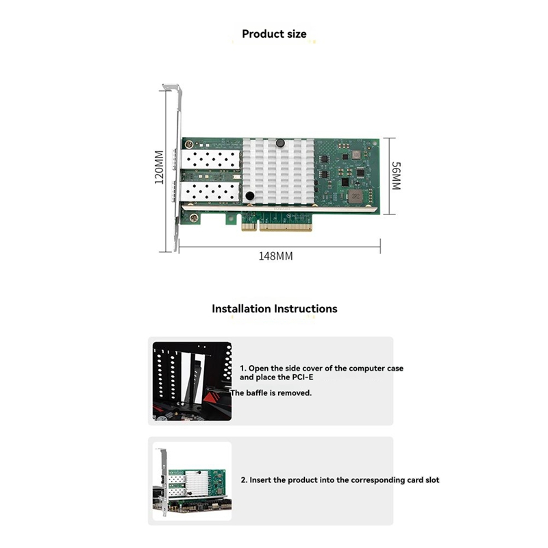 10Gb Sfp+ Pcie Network Card Dual Port - X520-DA1 10Gb SFP+ Çift Bağlantı Noktalı