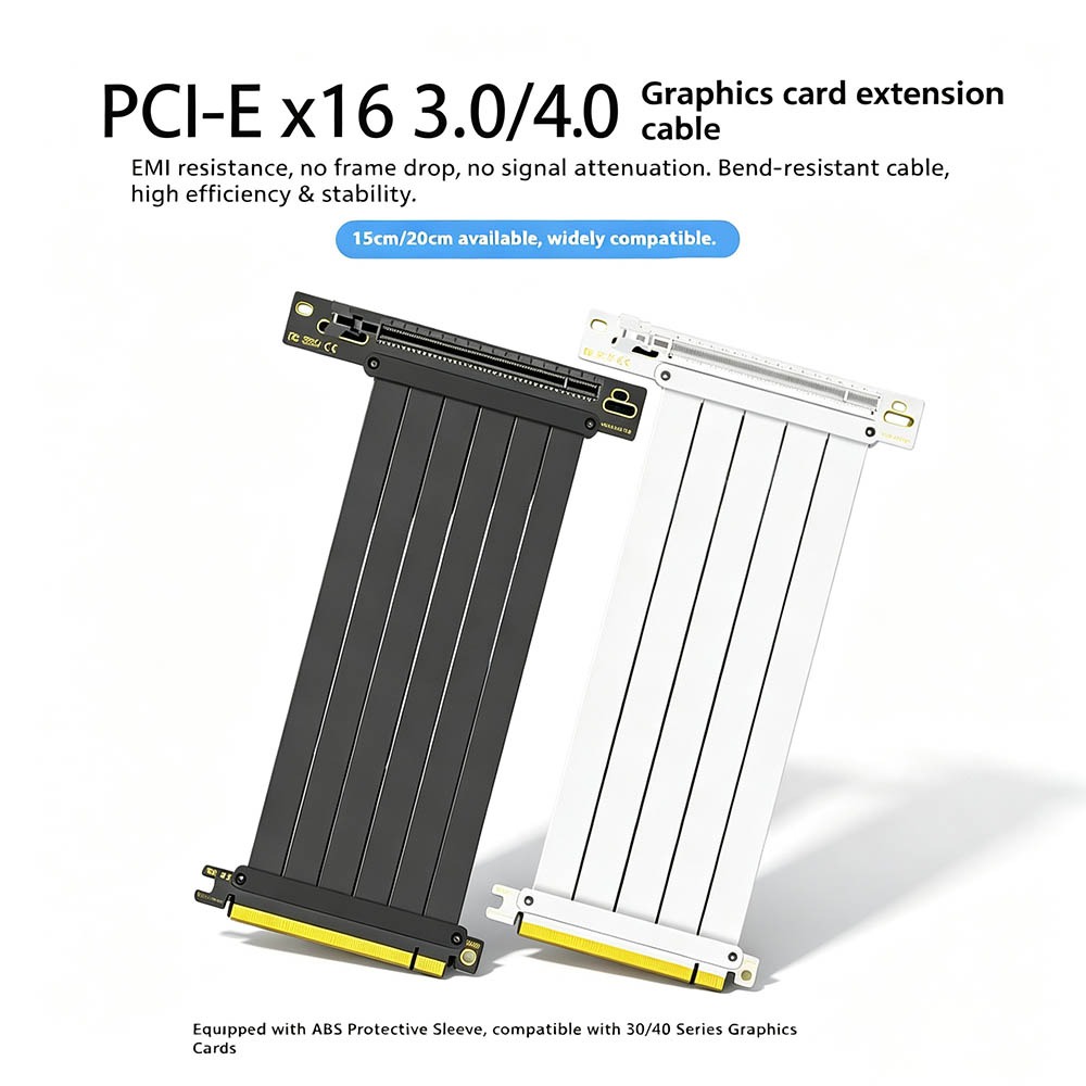 Pcie 4.0 X16 Riser Cable 90 Degree - PCI‑E 4.0/3.0 X16 GPU Yükseltici Kablo