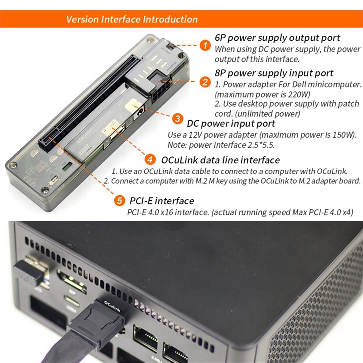 External Gpu Dock Pcie 4.0 Oculink - Promosyon OCuLink GPU Dock, M.2 M