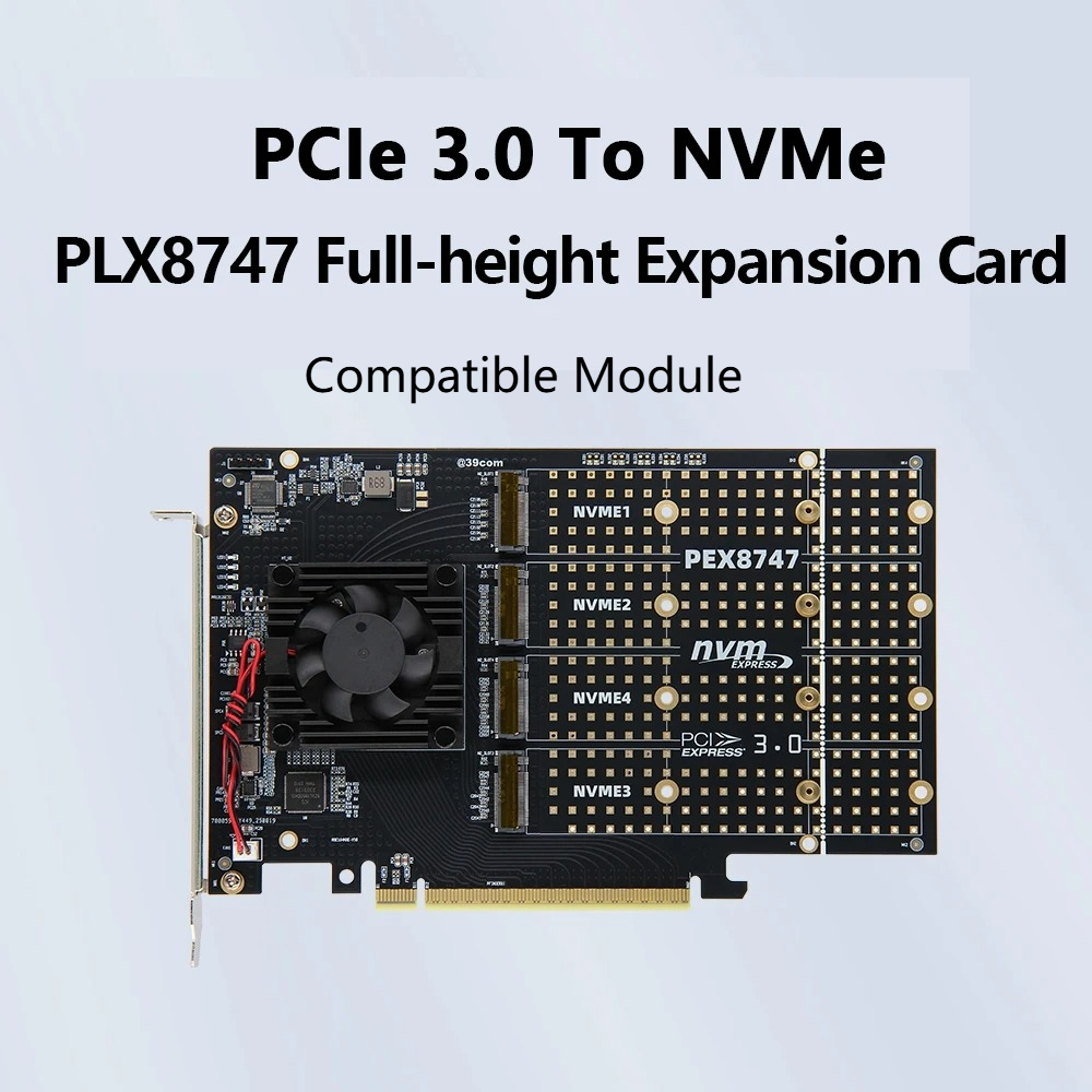 PCIe 3.0 X8 4 Yuvalı M.2 NVMe  - Quad M.2 Nvme Pcie Bifurcation Card incelemesi ve fiyatı